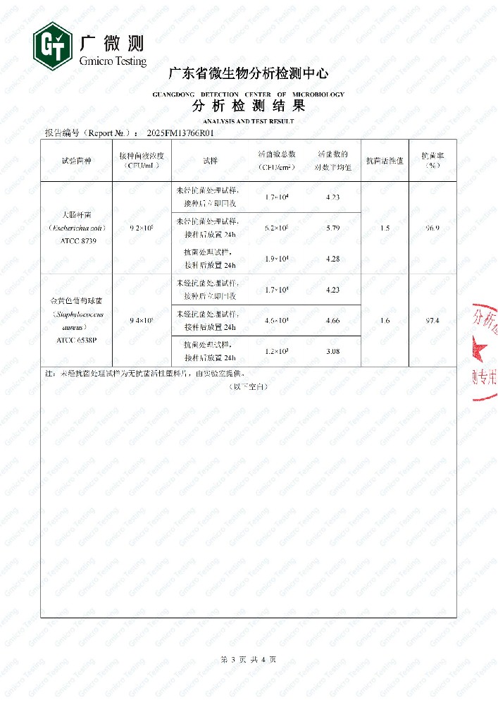 塑料母?？咕蕶z測(cè)報(bào)告